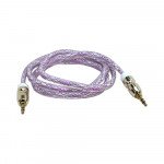 Wholesale Auxiliary Music Cable 3.5mm to 3.5mm Heavy Duty Braided Wire (Purple)